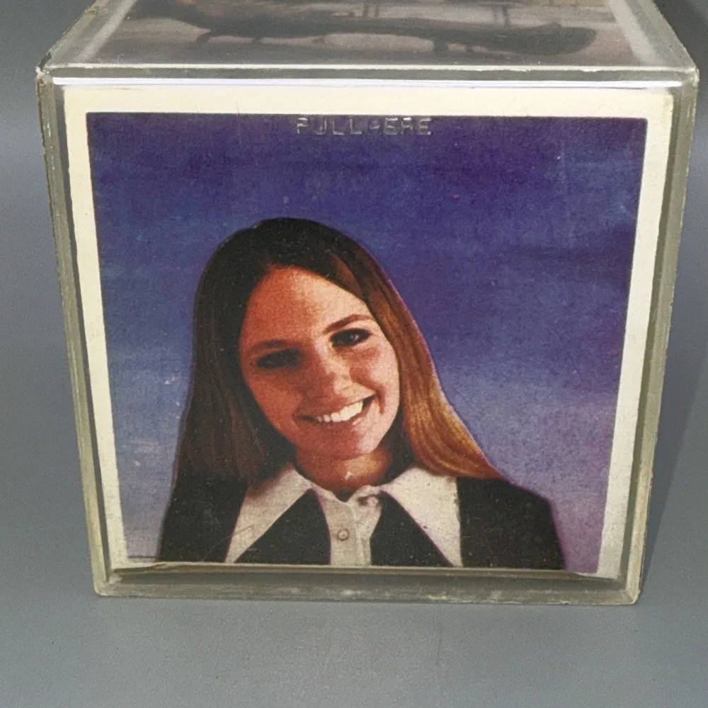 Vintage Acrylic Photo Cube Block Frame 1970's Holds 6 Pictures Original Inserts